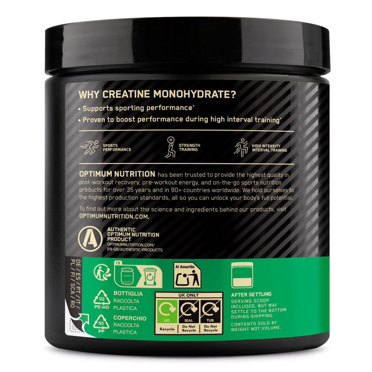 Optimum Nutrition Micronised Creatine Monohydrate en Poudre, 634g