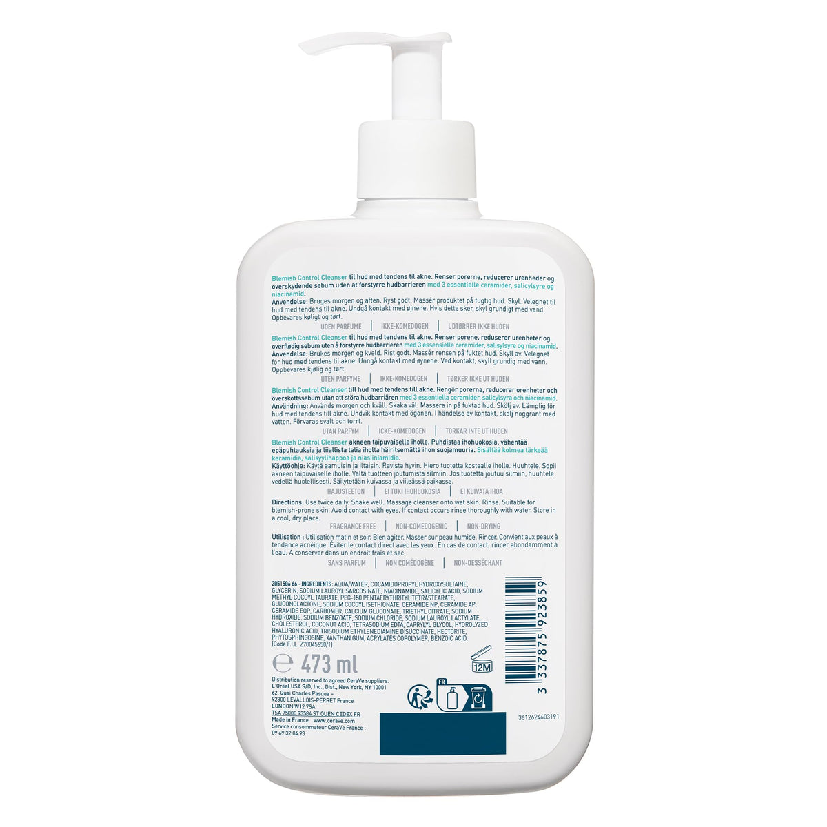 CeraVe - Gel Moussant Anti-Imperfections - Purifie la Peau en douceur et Réduit les Imperfections - Acide Salicylique, Argile Blanche, Céramides et Niacinamide - Peau à Tendance Acnéique