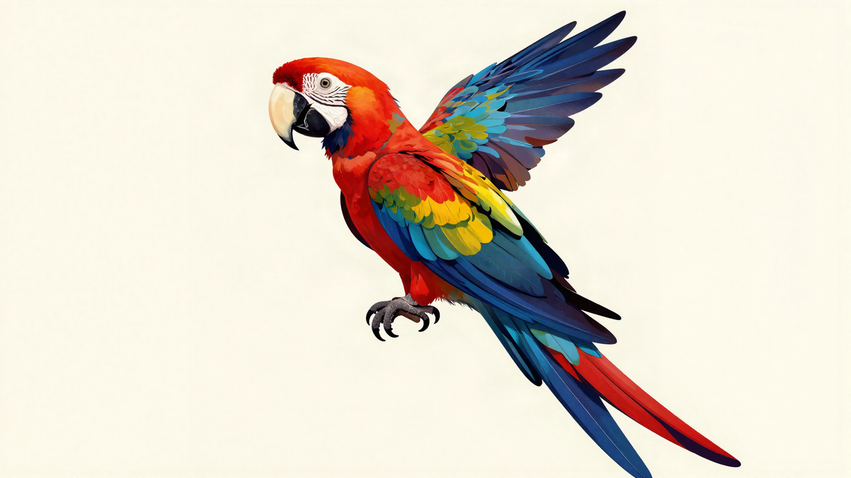 Perroquet macaw colore, illustration streetwear Velario
